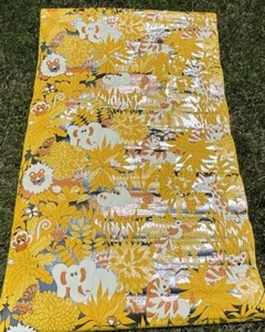 Vtg 1960’s Wallpaper Juvenile Kids Children's Fabric Silver Foil Safari Animals - Picture 1 of 12