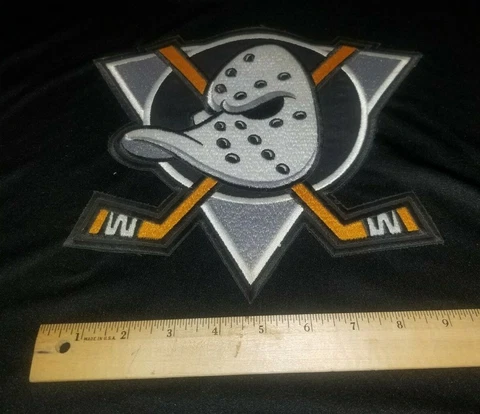 Vintage Huge NHL ANAHEIM MIGHTY DUCKS Away IRON ON JACKET PATCH Cover