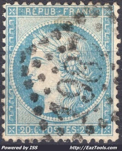 FRANCE EMISSION DU SIEGE DE PARIS N° 37 AVEC OBLITERATION - Picture 1 of 2