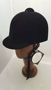 Double Horse Black Velvet Riding Hat Sizes 53cms & 62cm - Picture 1 of 3