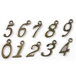 Bronze NUMBER Charms 0-9 # diy jewelry SOLD SEPARATELY  - Picture 1 of 1