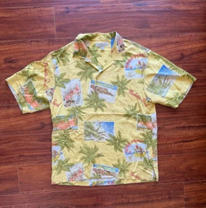 Tommy Bahama 100% Silk Button Up Men's Short Sleeve Shirt Size Large - Picture 1 of 6