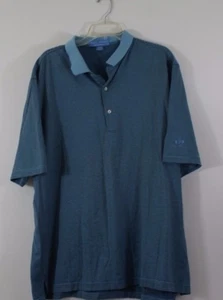 Maglietta polo da golf Fairway & Greene uomo XL alta pineta blu a righe S/S - Foto 1 di 7