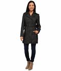 Calvin Klein Womens Wool Belted Coat W Asymmetrical Zipper Black 4