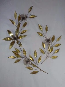 Vtg Mid Century Brutalist Floral POM Metal Wall Art Hanging Sculpture Signed - Picture 1 of 12