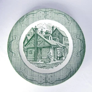 Vintage The Old Curiosity Shop  Dinner Plate 10" Green Royal China Made in USA - Picture 1 of 4