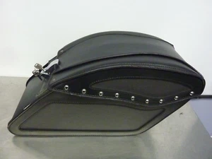 EGGE 112B Motorcycle Saddlebags Studded Lockable Right Side Black (21701) - Picture 1 of 8