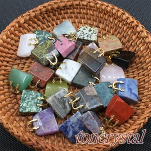 Bolso de mano de cristal natural tallado con calavera de cristal de cuarzo tallado 50 piezas colgante regalo - Imagen 1 de 11