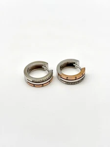 White Gold Diamond Hoop Earrings/14kt 585/0,12ct Diamond/6,4g / Ø 16,0 MM - Picture 1 of 7