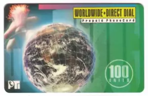 Quadrante diretto mondiale 100u: globo e fibra ottica scheda telefonica USATA - Foto 1 di 2