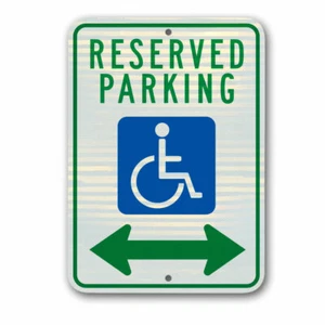 RESERVIERTES PARKSCHILD Behindertengerechte Gemeindeklasse 12 x 18 - 3 m reflektierend - Bild 1 von 2