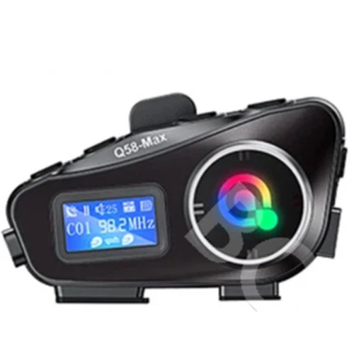 Motorcycle LCD Display Intercom Helmet Bluetooth Headset Music Share Earphone  - Image 1 of 4