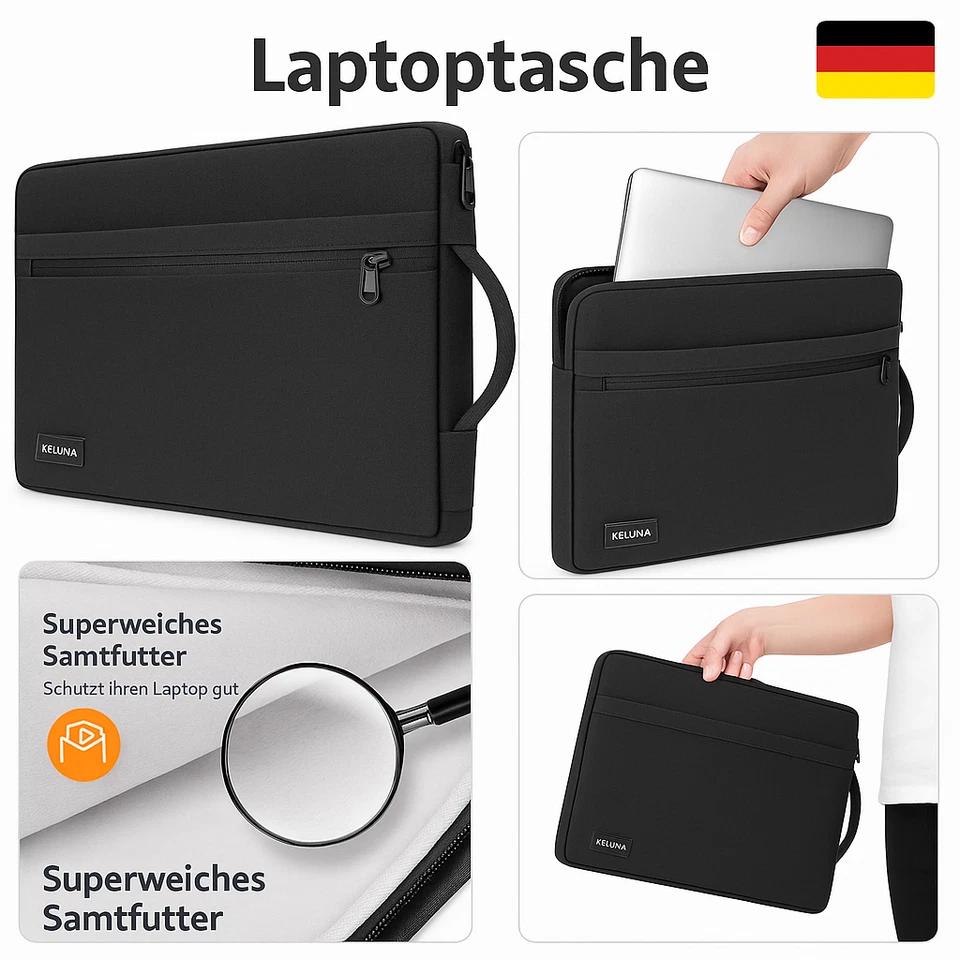 KIZUNA Laptoptasche 17 Zoll Notebook Tasche Laptop 17.3 Sleeve für 17" Lenovo Id - Bild 1 von 1