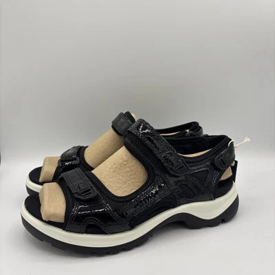 ECCO Offroad Sandals Womens Size 7-7.5 EU 38 Black Leather Hiking 822173-01001 - Image 1 of 4