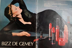 Bizz De Gemey Cosmetics 1979 French Print Ad 9"x12"  2 Pages Gemey Paris - Picture 1 of 1
