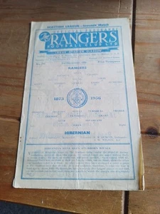 Rangers v Hibernian 3/11/1956 ( no 199) programme Hibs (21) - Picture 1 of 4