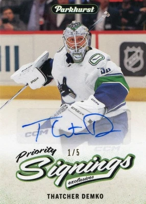 2025 UD Parkhurst Priority Signings THATCHER DEMKO Autograph 1/5 Fall Expo - Image 1 of 2