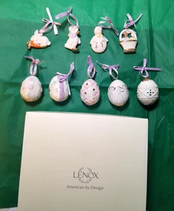 Juego de 9 adornos de árbol en miniatura de Pascua vintage Lenox caja original 819667 - Imagen 1 de 10