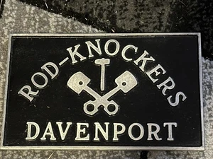 Vintage ROD KNOCKERS Davenport CAR CLUB PLAQUE Sign HoT RaT RoD Aluminum Display - Picture 1 of 7