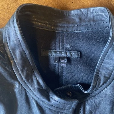 Soft Leather Women Vest theory Black Leather Size M - Image 1 of 4