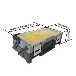 DLSB1206 18" Doppellagige Aufbewahrung/Werkzeugkiste - tragbare, abnehmbare Fächer - Bild 1 von 15