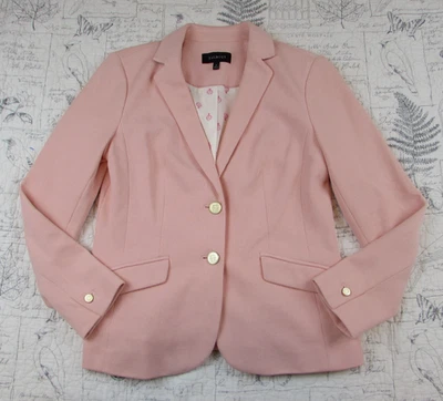NUEVO Chaqueta Blazer Talbots Mujer Elástica Tejida Botón Rosa Claro Dorado Botón 4 Foto 1 de 4