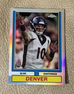 2024 Topps Chrome - 1974 Topps Football-Bo Nix-Refractor (RC)-SP-Broncos - Picture 1 of 2