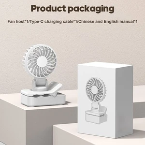 USB Clip On Fan Rechargeable LED Display and 3 Adjustable Speed Settings - Picture 1 of 6