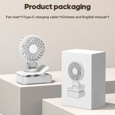 USB Clip On Fan Rechargeable LED Display and 3 Adjustable Speed Settings - Image 1 of 3