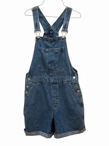 Gap Bib Shortalls Women’s S Denim Fray Adjustable - Picture 1 of 8
