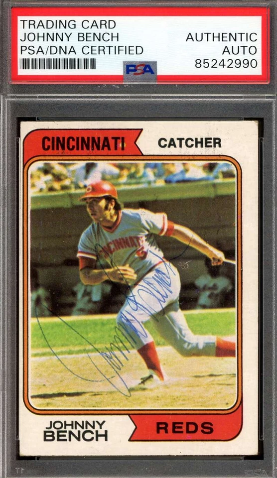 Johnny Bench PSA DNA Vintage Signed 1974 Topps Autograph - Image 1 of 1
