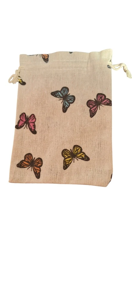 NUEVO Bolso Regalo Mariposa Mezcla Algodón Tela Cordón 18x13cm Joyería Boda Foto 1 de 1