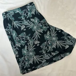 J JILL WEAREVER Shorts - Rayon Blend - Women’s Size XL - Teal Palm Leaves - Picture 1 of 6