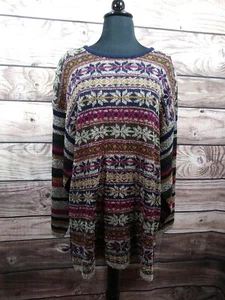 NEW The Avenue Women's Crew Neck Sweater 2X ~ Blue,Pink,Green,Yellow  - Picture 1 of 10