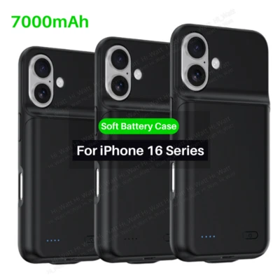 7000mAh Battery Case smart For iPhone 16 Pro Max /16 Plus/16 Bank Charging Cover - Image 1 of 4
