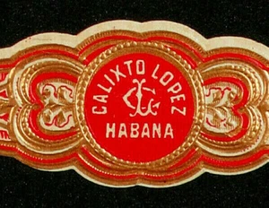 460BtA-VITOLA-Antigua-Old Cigar Band CALIXTO LOPEZ "C L" - Picture 1 of 2