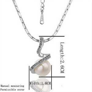 Argento Collana DONNA a spirale con perle e strass , idea regalo - Foto 1 di 1
