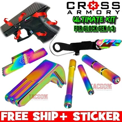 Cross Armory RAINBOW GL0CK Gen 3 pins extended magazine catch slide release lock