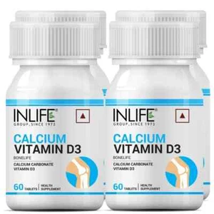 Inlife Calcium & Vitamin D3 Bonelife Tablets (60tab) pack of 4 - Picture 1 of 6