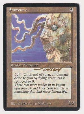 Gold Signed Scarecrow MP The Dark Artist Anson Maddocks 1994 MTG Magic Vintage! - Image 1 of 2