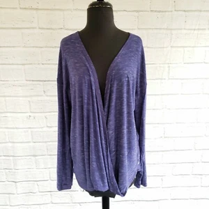 Zella Womens Large L Purple Twist Front Cardigan Thumbholes Long Sleeve - Picture 1 of 6