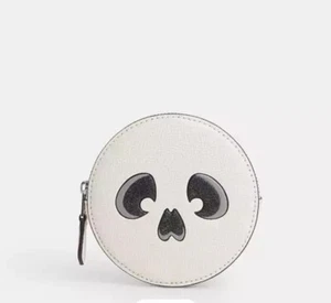 Coach CW935 Calavera Halloween Estuche para Monedas Bolsa Cambio Cartera Tiza - Imagen 1 de 6