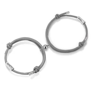 2Pcs Couple Magnetic Matching Touch Bracelet Rope Braided Bracelet Distance - Picture 1 of 15