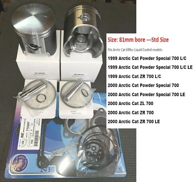 1999 2000 Arctic Cat L/C 700 ZR_ZL_Powder Special LE Piston & Gasket Rebuild KIT - Image 1 of 3