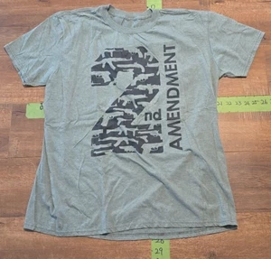 2nd Amendment Guns Graphic T-Shirt Men's Size Large Green Crew Neck - Picture 1 of 3