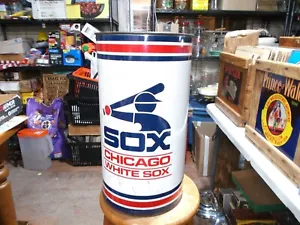 Chicago White Sox 19.5" Metal Trash Garbage Can P&K Products Sports Winning Ugly - Picture 1 of 6