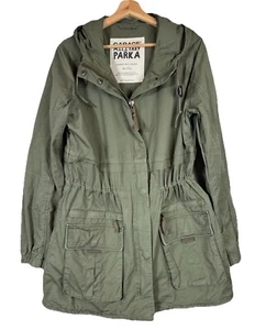 Garage Military Damen XL Army Green Fishtail Hooded Parka Utility Jacket - Bild 1 von 12