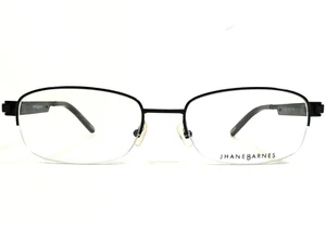 Jhane Barnes Eyeglasses Frames SOLVE BK Black Rectangular Half Rim 53-18-145 - Picture 1 of 12