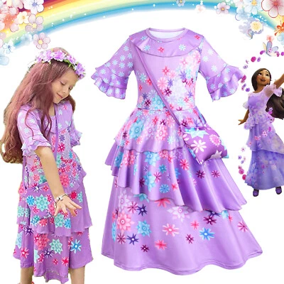 Encanto Isabella Cosplay Party Costume Girls Princess Flower Fancy Dress Up Bag - Image 1 of 4