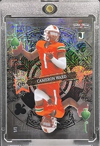 1/1 CAM WARD 2023 Wild Card 5 Card Draw Stacked Deck Mirror Rookie BLACK MOJO - Picture 1 of 2